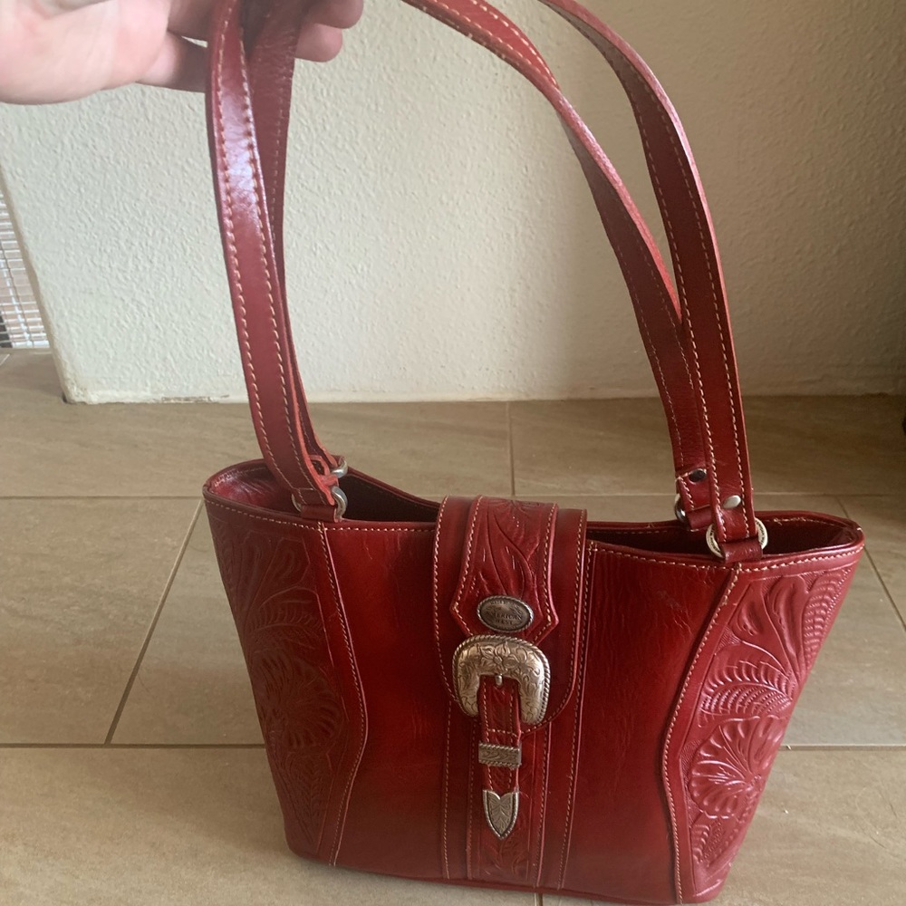 Vintage Western Red Leather Mini Tote